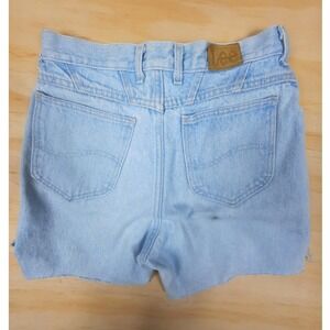 Lee Vintage High Waisted Denim Cutoff Shorts Light Wash Blue 90s Size 38 (28)